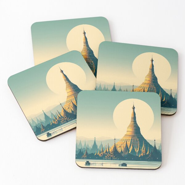 Item preview, Shwedagon Pagoda Minimalism Art Style designed and sold by artofuniverse.