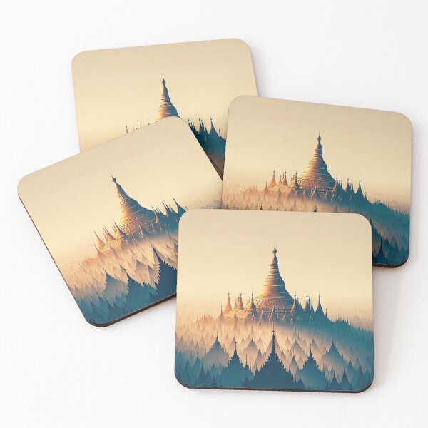 Item preview, Shwedagon Pagoda Minimalism Art Style designed and sold by artofuniverse.