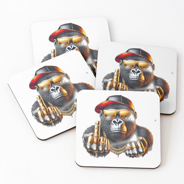 Item preview, Gorilla middle finger, stylish gold silver super, colorful designed and sold by Dan9010.