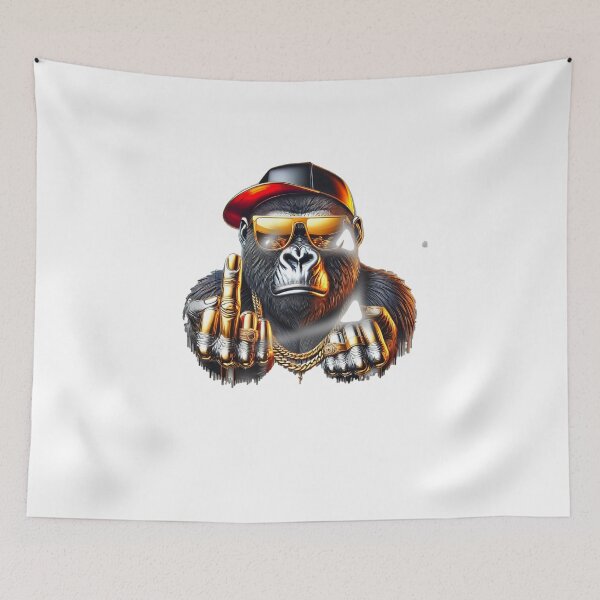Item preview, Gorilla middle finger, stylish gold silver super, colorful designed and sold by Dan9010.