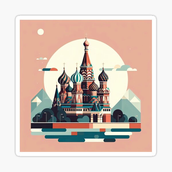 Item preview, Saint Basil’s Cathedral Minimalism Art Style designed and sold by artofuniverse.