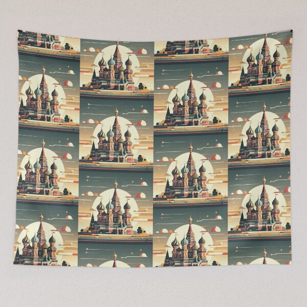 Item preview, Saint Basil’s Cathedral Minimalism Art Style designed and sold by artofuniverse.