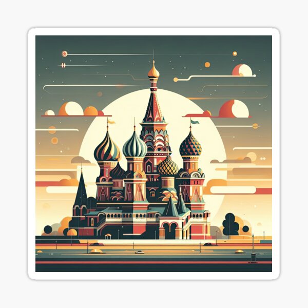 Item preview, Saint Basil’s Cathedral Minimalism Art Style designed and sold by artofuniverse.