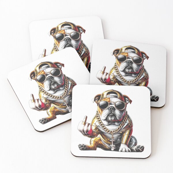 Item preview, Bulldogs middle finger, stylish gold silver super, colorful designed and sold by Dan9010.