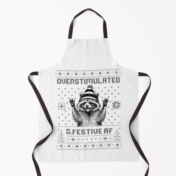 Item preview, Overstimulated & Festive AF Funny Christmas Raccoon Ugly designed and sold by Wisppiaa.