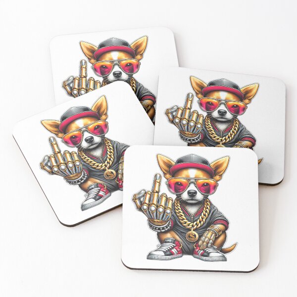 Item preview, Chihuahua dog, middle finger, stylish gold silver super, colorful designed and sold by Dan9010.