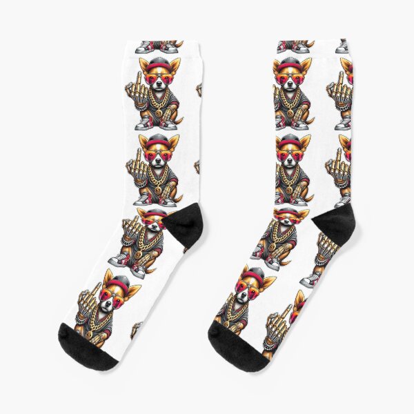 Item preview, Chihuahua dog, middle finger, stylish gold silver super, colorful designed and sold by Dan9010.