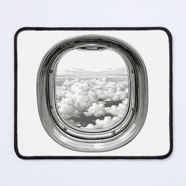 Item preview, Hand-Drawn Airplane Window View – Minimalist Black Sketch Art designed and sold by Windy-market.