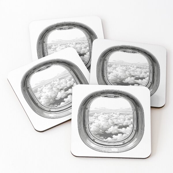 Item preview, Hand-Drawn Airplane Window View – Minimalist Black Sketch Art designed and sold by Windy-market.