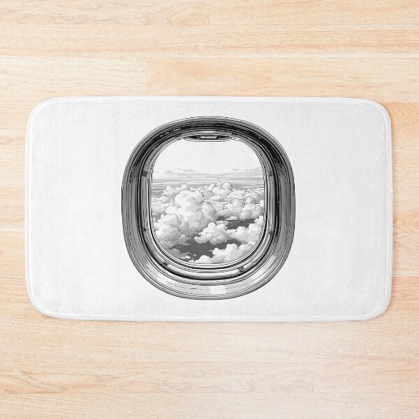 Item preview, Hand-Drawn Airplane Window View – Minimalist Black Sketch Art designed and sold by Windy-market.