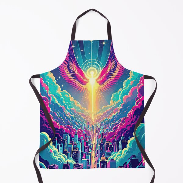 Item preview, Celestial Entity Above Neon Cityscape designed and sold by artwaves.
