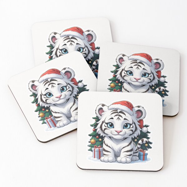 Item preview, Christmas Cartoon White Tiger designed and sold by Krieghorn.