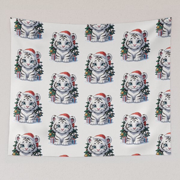 Item preview, Christmas Cartoon White Tiger designed and sold by Krieghorn.