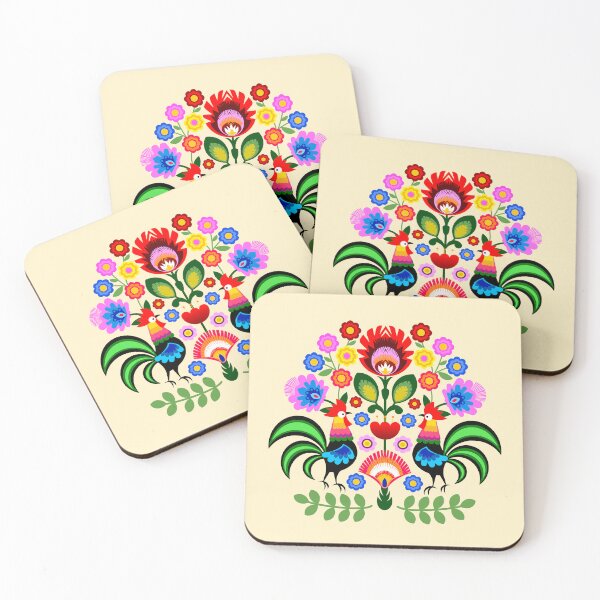 Item preview, Polish folk art - floral embroidery pattern and cutouts colorful designed and sold by mikistudio.