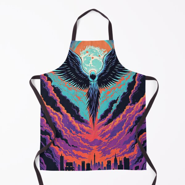Item preview, Celestial Figure Above Vibrant Cityscape designed and sold by artwaves.