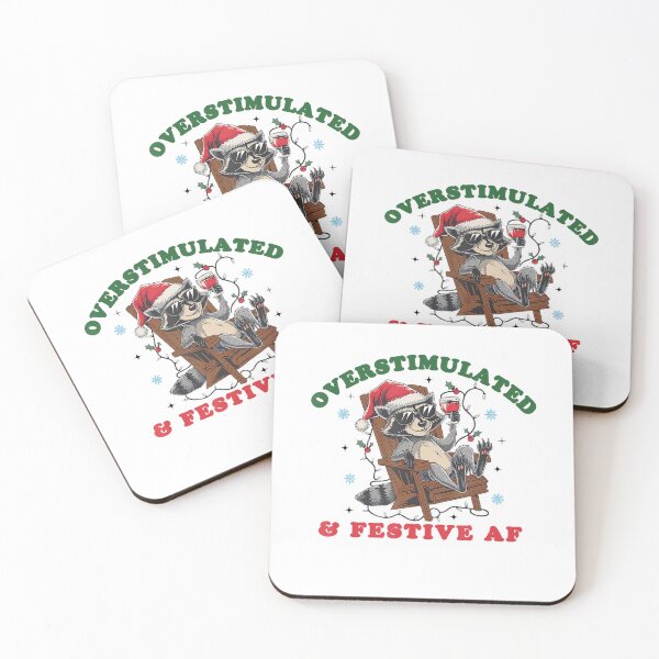 Item preview, Overstimulated & Festive AF Raccoon Christmas 2024 designed and sold by Wisppiaa.