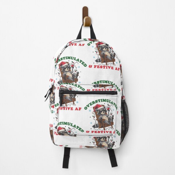 Item preview, Overstimulated & Festive AF Raccoon Christmas 2024 designed and sold by Wisppiaa.