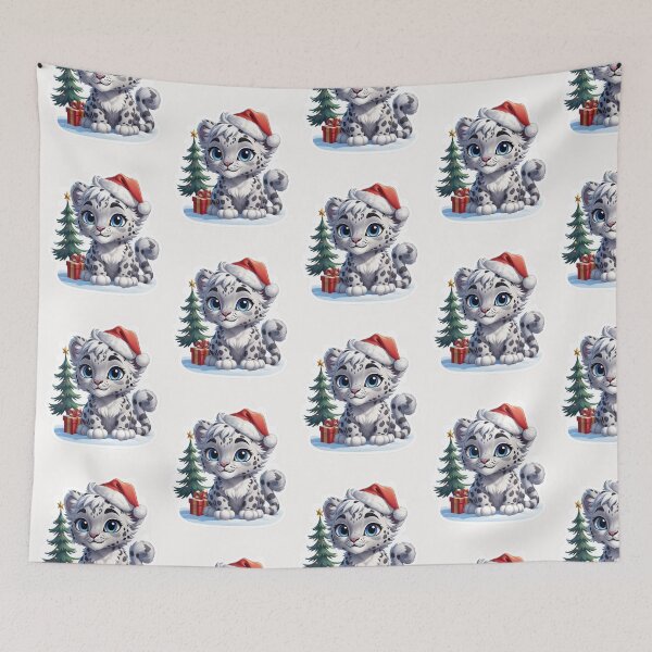 Item preview, Christmas Cartoon Snow Leopard designed and sold by Krieghorn.