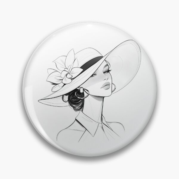 Artikelvorschau, Elegante minimalistische Hutillustration – Stilvolles Design mit breiter Krempe entworfen und verkauft von Windy-market.