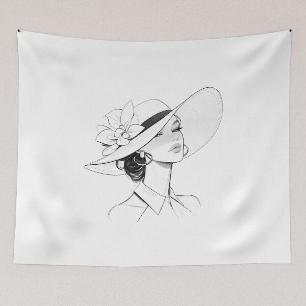 Item preview, Elegant Minimalist Hat Illustration – Stylish Wide-Brim Design designed and sold by Windy-market.