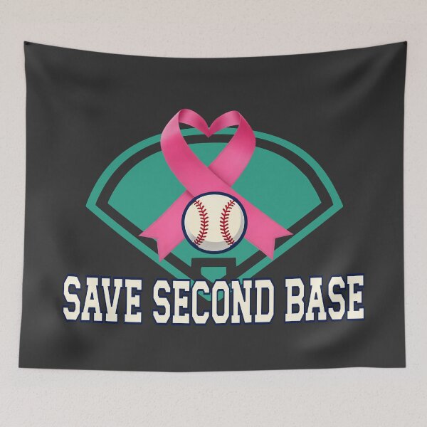 Item preview, Save second Base Baseball Player Breast Cancer Awareness  designed and sold by Colorfulman.