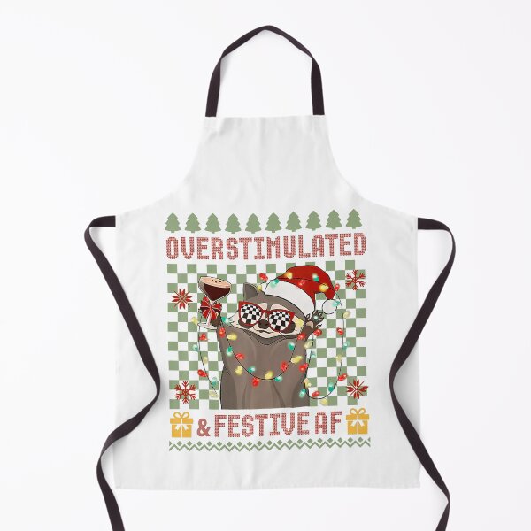 Item preview, Overstimulated & Festive Af Raccoon Christmas Funny designed and sold by Wisppiaa.