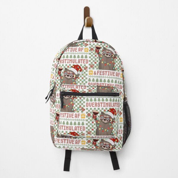 Item preview, Overstimulated & Festive Af Raccoon Christmas Funny designed and sold by Wisppiaa.