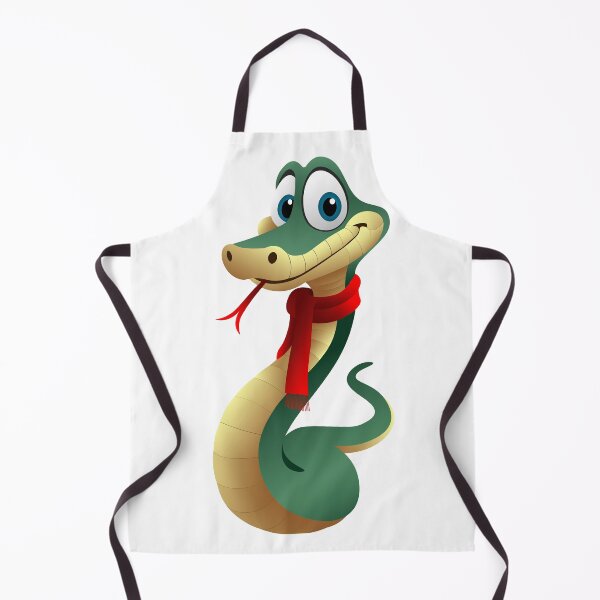 Item preview, Snake in a red scarf. Green snake. Blue-eyed snake. designed and sold by lu-print-design.