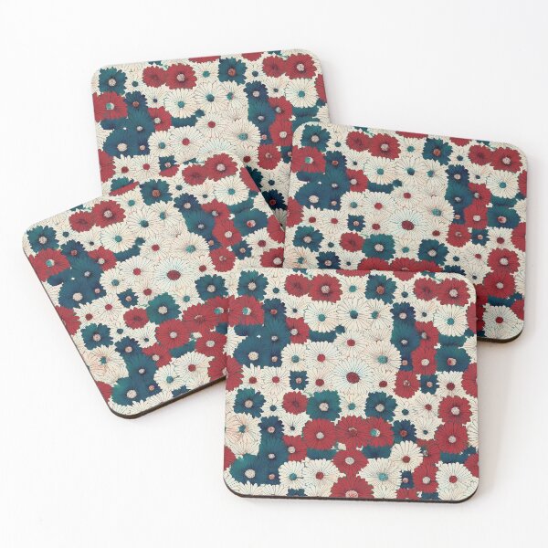 Item preview, White, Red, Blue Daisies - Abstract designed and sold by sonjas.