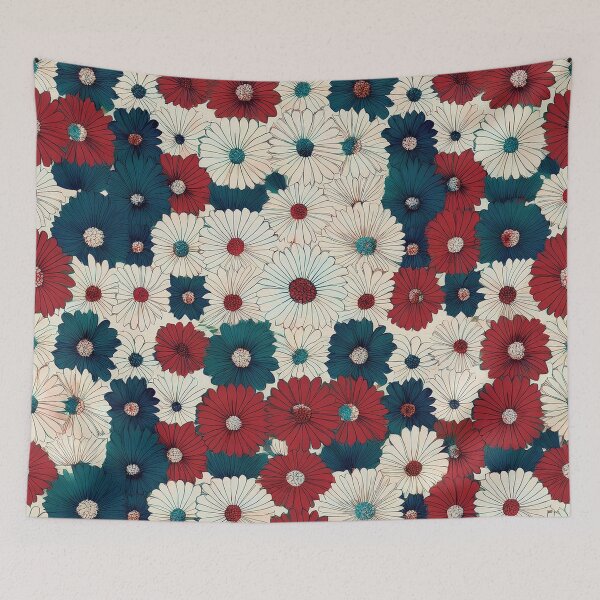 Item preview, White, Red, Blue Daisies - Abstract designed and sold by sonjas.