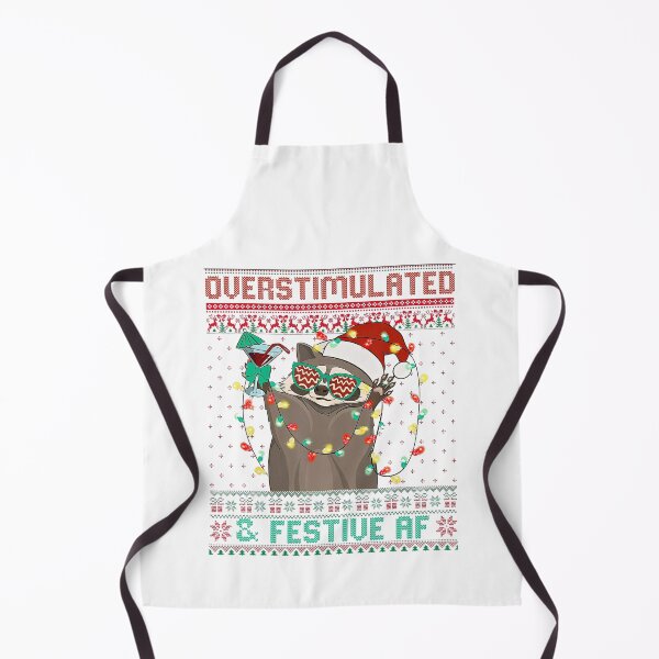 Item preview, Overstimulated & Festive Af Raccoon Christmas Meme designed and sold by Wisppiaa.