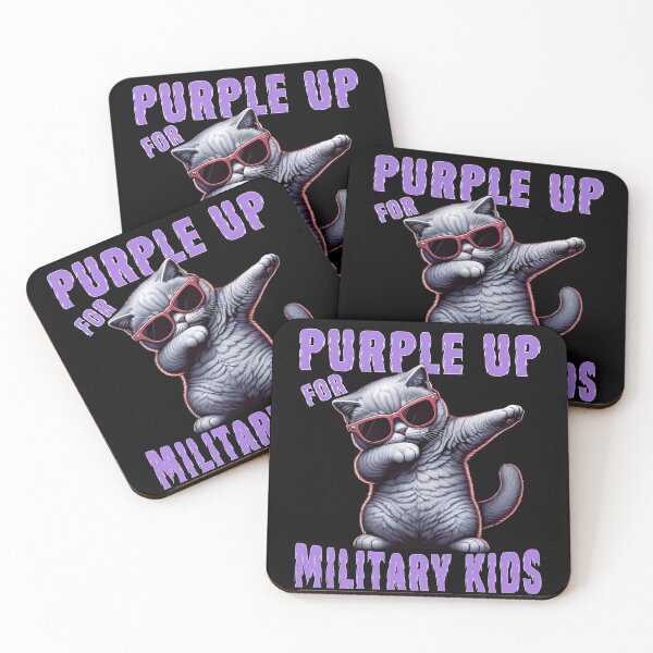 Item preview, Purple Up For Military Kids Month Of The Military Cool Dabbing Cat  designed and sold by Smix Pixels.