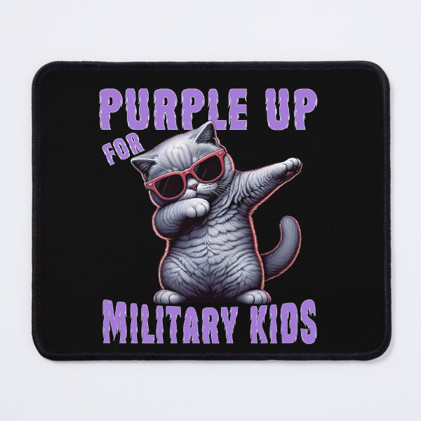 Item preview, Purple Up For Military Kids Month Of The Military Cool Dabbing Cat  designed and sold by Smix Pixels.