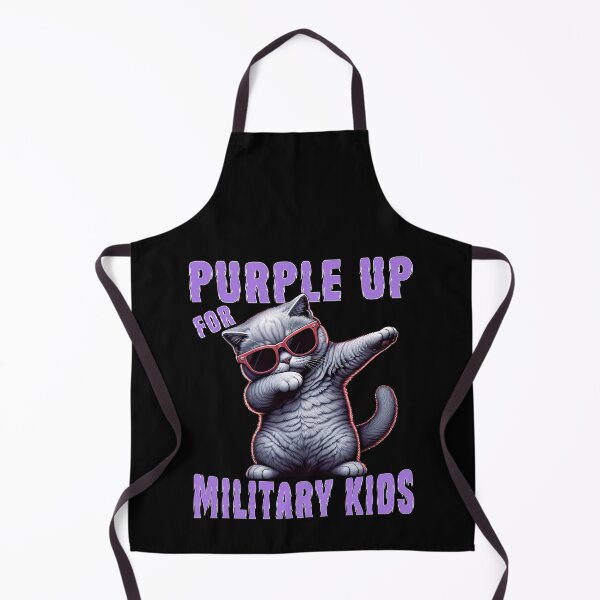 Item preview, Purple Up For Military Kids Month Of The Military Cool Dabbing Cat designed and sold by Smix Pixels.
