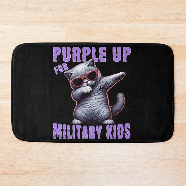 Item preview, Purple Up For Military Kids Month Of The Military Cool Dabbing Cat  designed and sold by Smix Pixels.