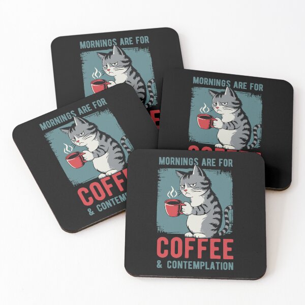 Item preview, Mornings are for coffee and contemplation - funny cat designed and sold by Chonkz.