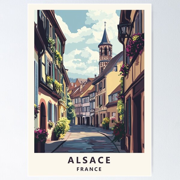 Item preview, Alsace, France travel poster designed and sold by JJAArt.