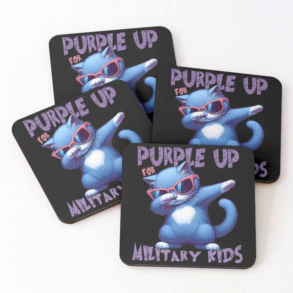 Item preview, Purple Up For Military Kids Month Of The Military Cool Dabbing Cat  designed and sold by Smix Pixels.