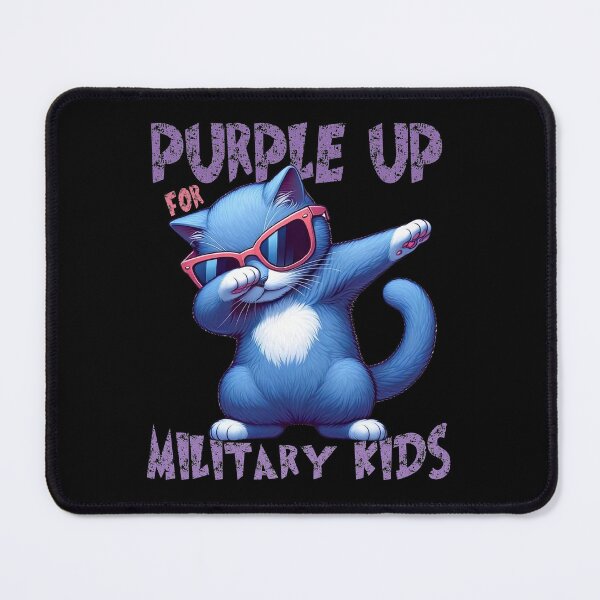 Item preview, Purple Up For Military Kids Month Of The Military Cool Dabbing Cat designed and sold by Smix Pixels.