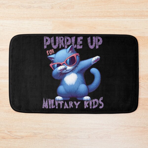 Item preview, Purple Up For Military Kids Month Of The Military Cool Dabbing Cat  designed and sold by Smix Pixels.