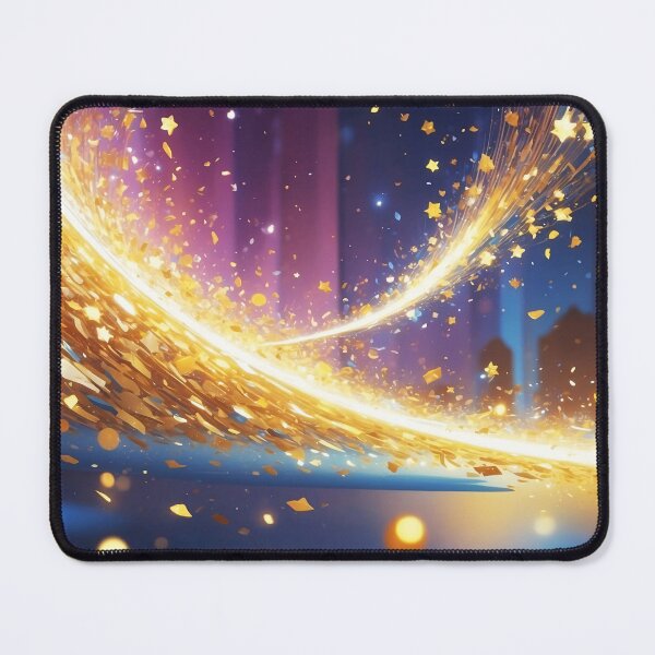 Item preview, Golden Light Swirls with Sparkling Particles on Vibrant Background designed and sold by SassyArtistry.