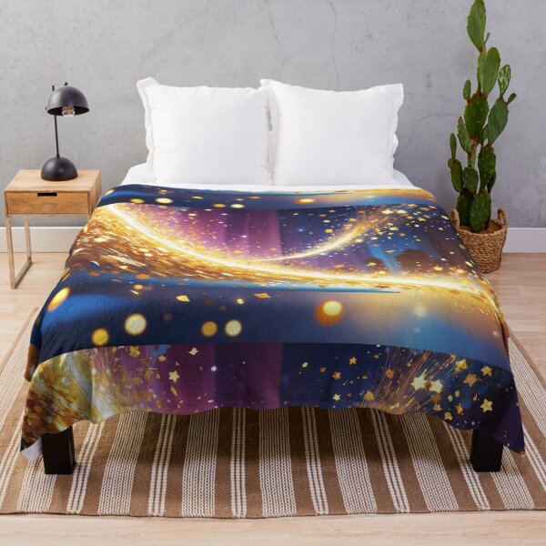 Item preview, Golden Light Swirls with Sparkling Particles on Vibrant Background designed and sold by SassyArtistry.