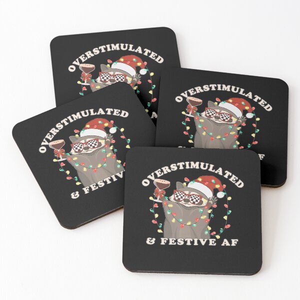 Item preview, Overstimulated & Festive AF Raccoon Christmas Weirdcore Meme designed and sold by Wisppiaa.