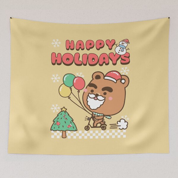 Item preview, Santa bear is Happy holidays designed and sold by JiraVibes.