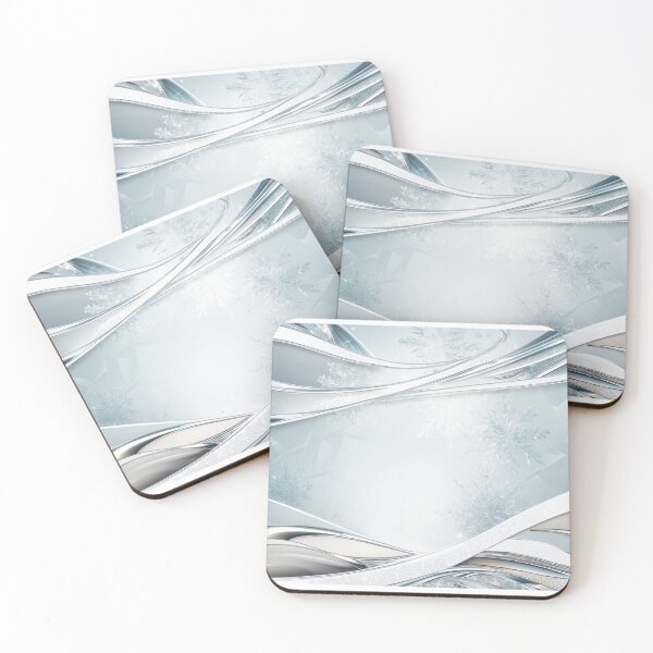 Item preview, Silver and White Frosted Design with Snowflakes and Swirling Patterns designed and sold by SassyArtistry.