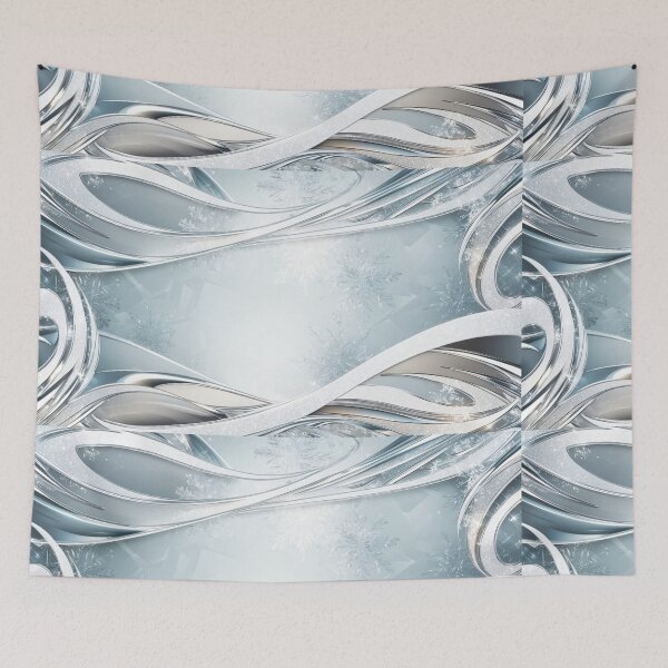 Item preview, Silver and White Frosted Design with Snowflakes and Swirling Patterns designed and sold by SassyArtistry.