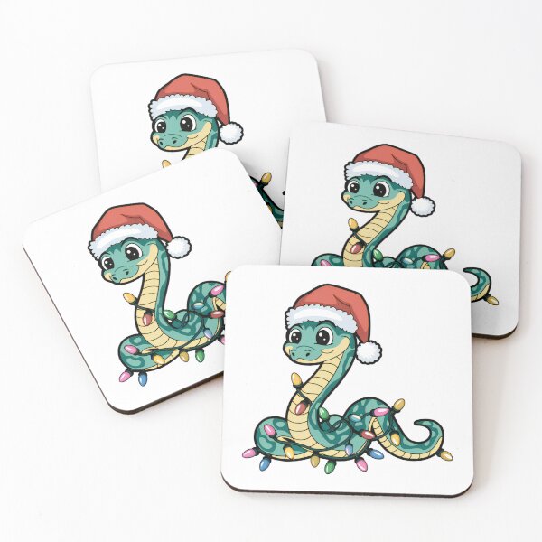 Artikelvorschau, Weihnachtsschlange mit Lichtern und Weihnachtsmütze Sticker entworfen und verkauft von lubushop1.
