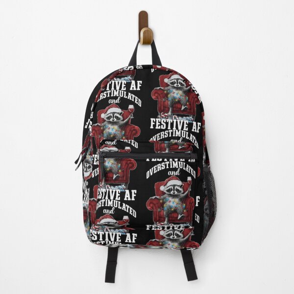 Item preview, Overstimulated & Festive AF Raccoon Christmas designed and sold by Wisppiaa.