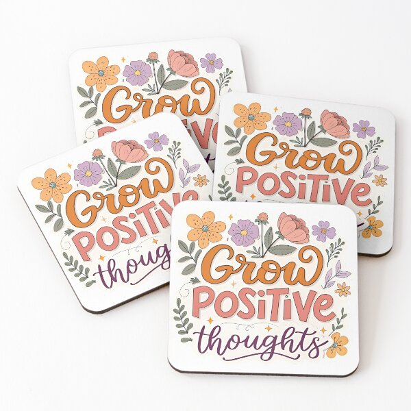 Item preview, Grow Positive Thoughts Sticker – Retro Floral Design designed and sold by FluffyPeels.