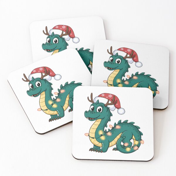 Item preview, Christmas Dragon with Antlers and Lights Sticker designed and sold by lubushop1.